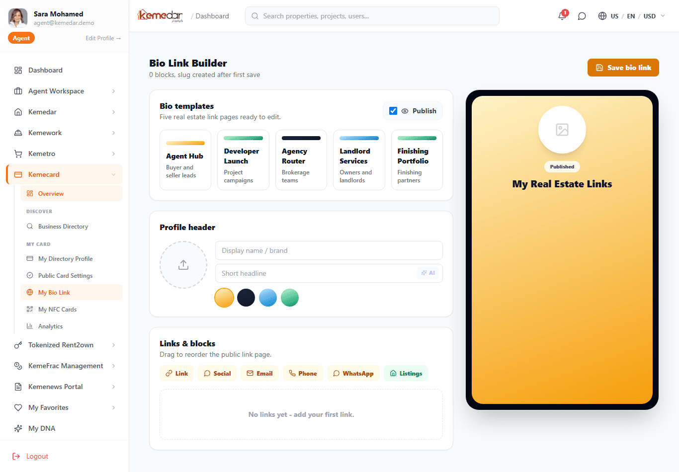 KemeCard business directory management